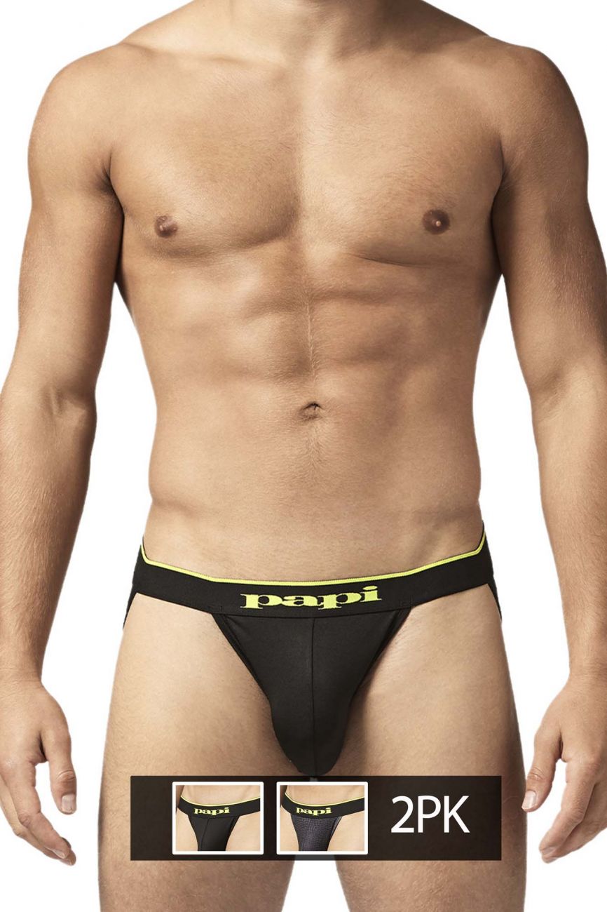 Papi UMPA049 Microflex Jockstrap Charcoal-Leopard