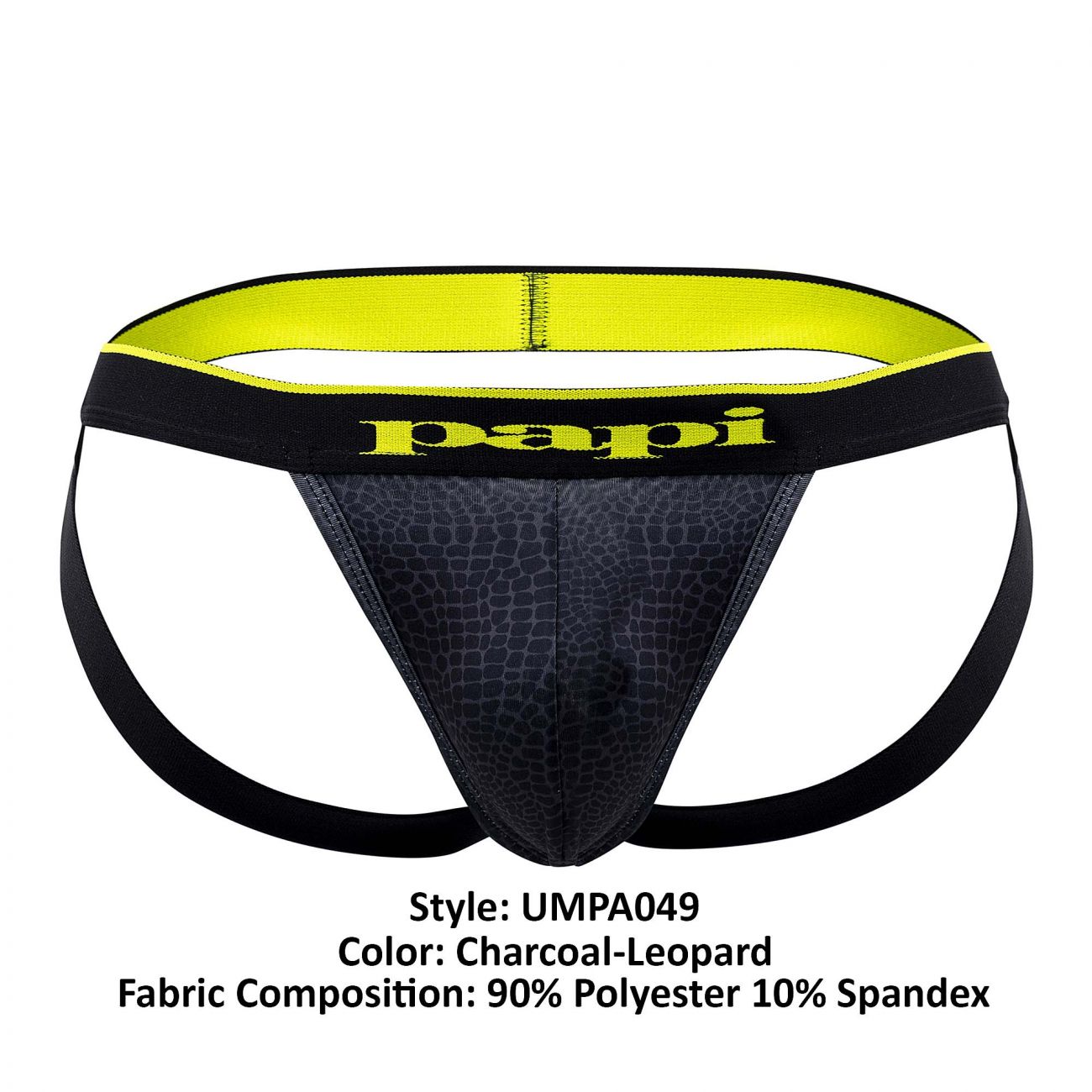 Papi UMPA049 Microflex Jockstrap Charcoal-Leopard