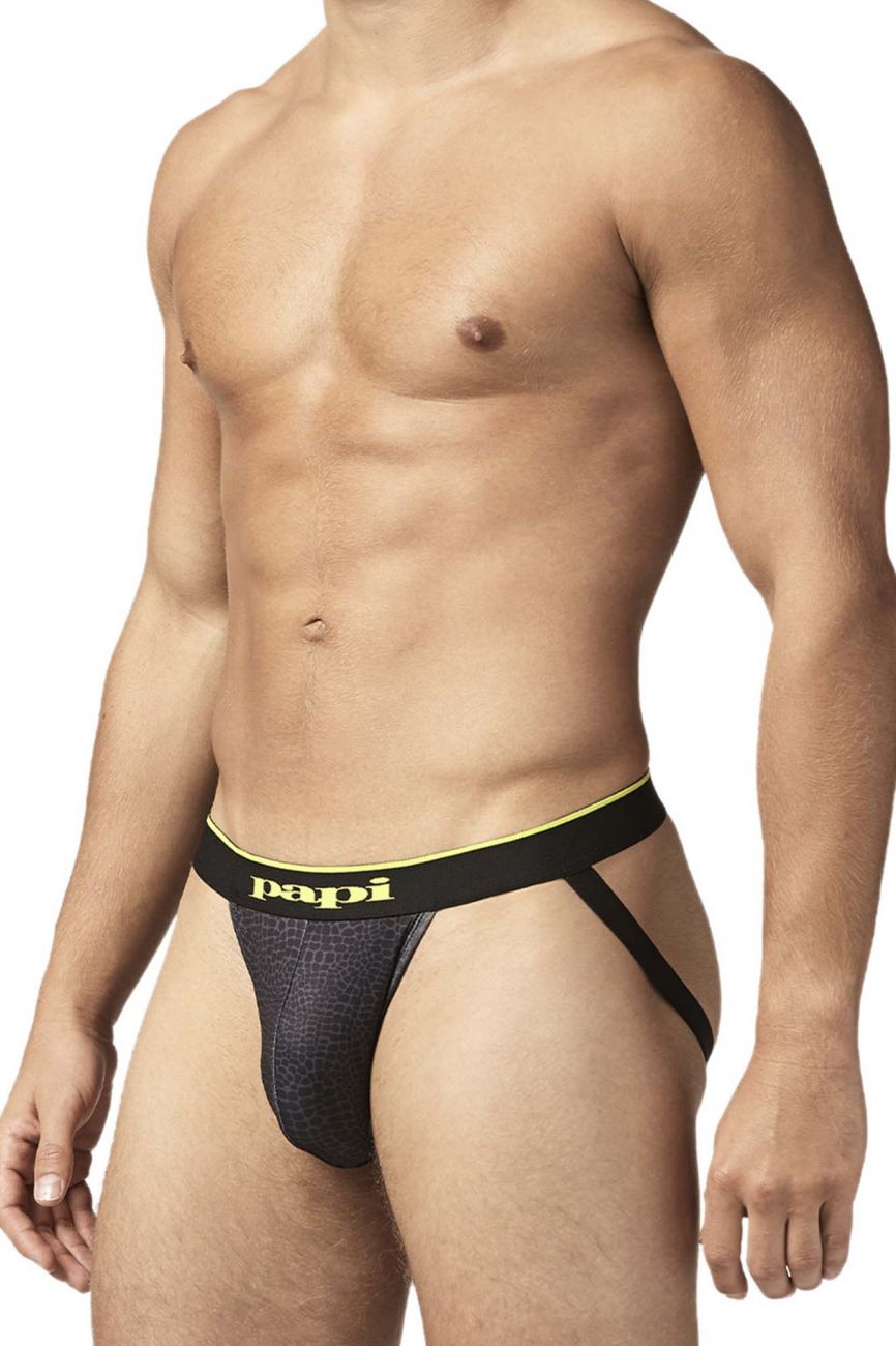 Papi UMPA049 Microflex Jockstrap Charcoal-Leopard