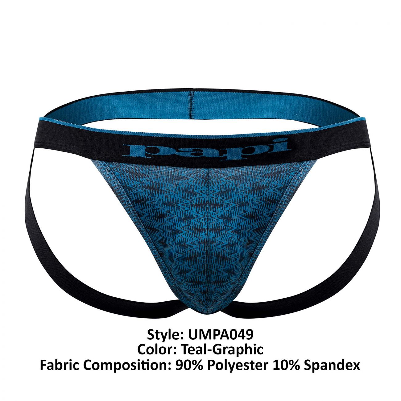 Papi UMPA049 Microflex Jockstrap Teal-Graphic