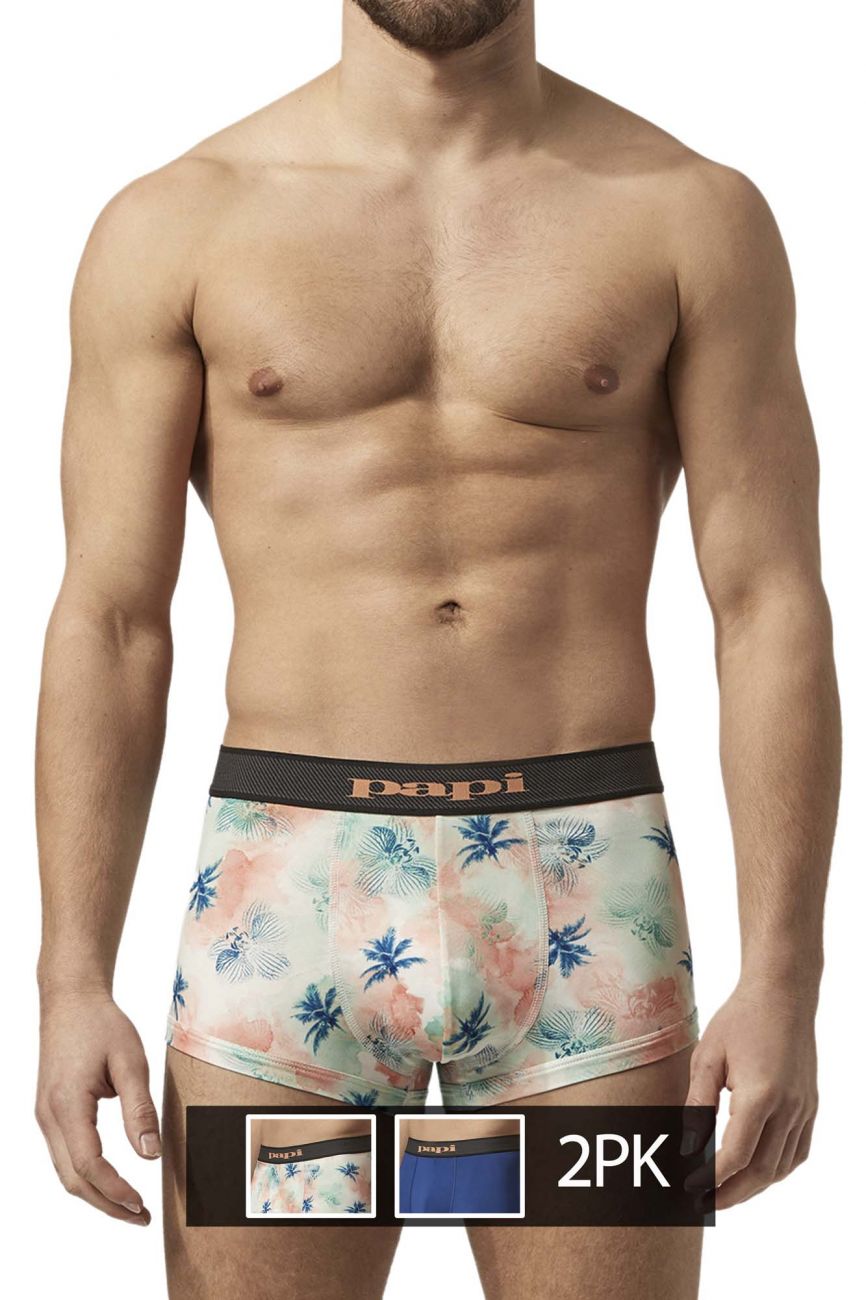 Papi UMPA074 2PK Microflex Brazilian Trunks Tropics-Blue