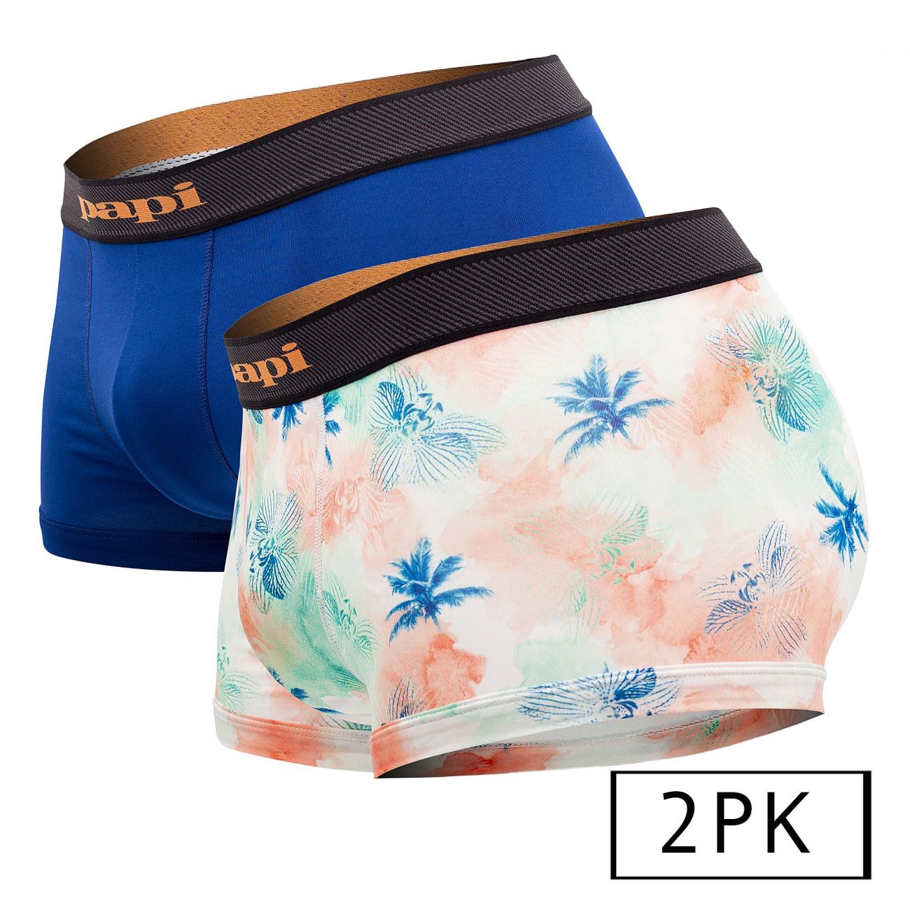 Papi UMPA074 2PK Microflex Brazilian Trunks Tropics-Blue