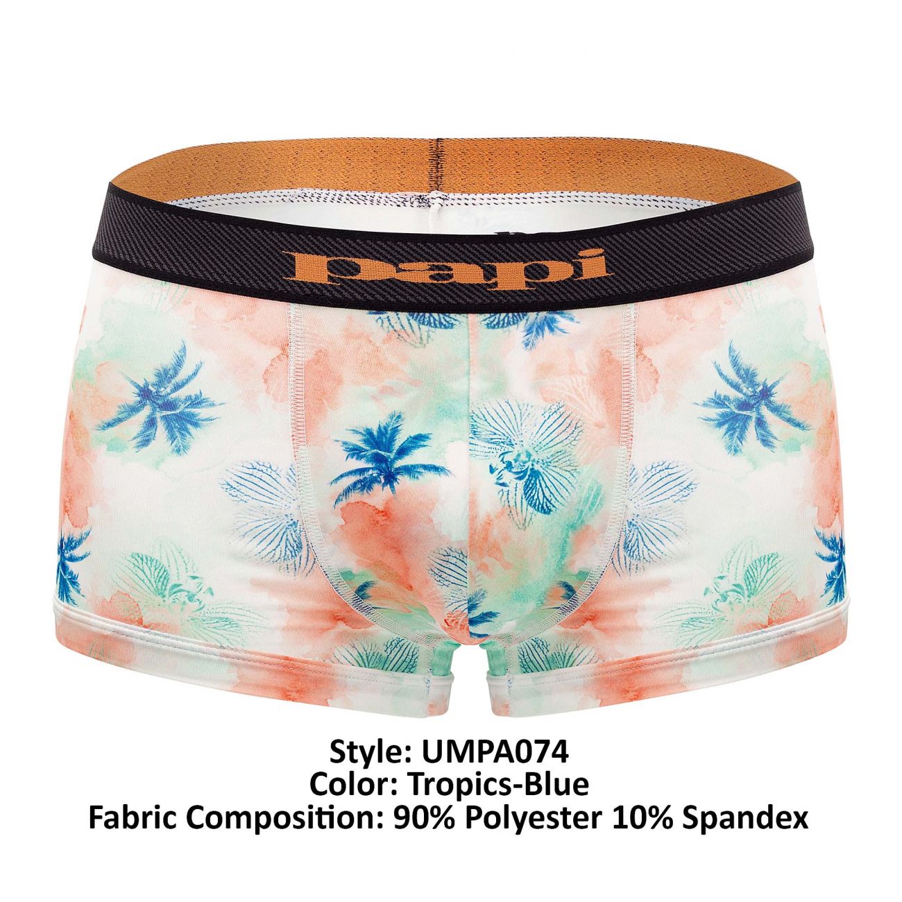Papi UMPA074 2PK Microflex Brazilian Trunks Tropics-Blue
