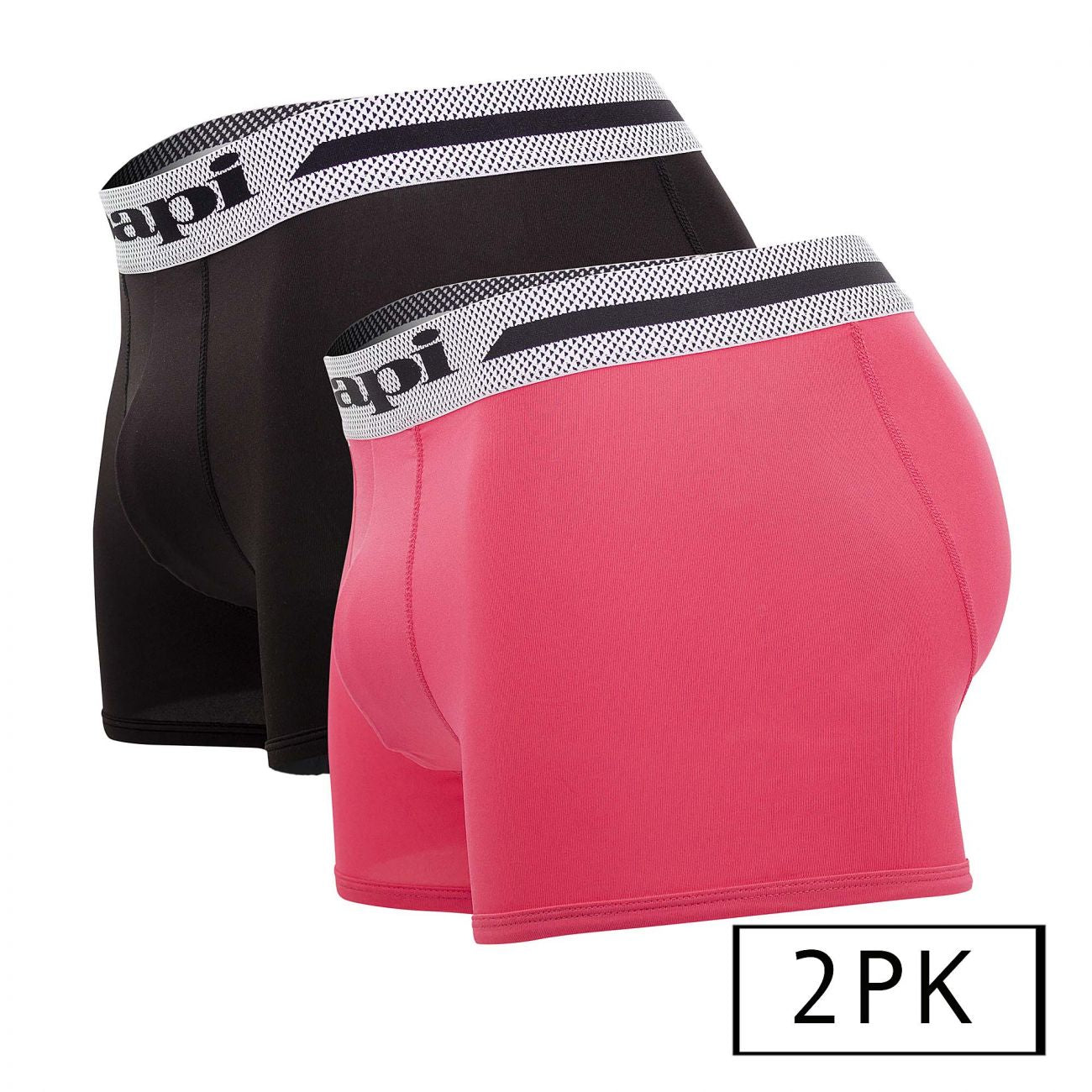 Papi UMPA080 2PK Microflex Brazilian Trunks Pink-Black