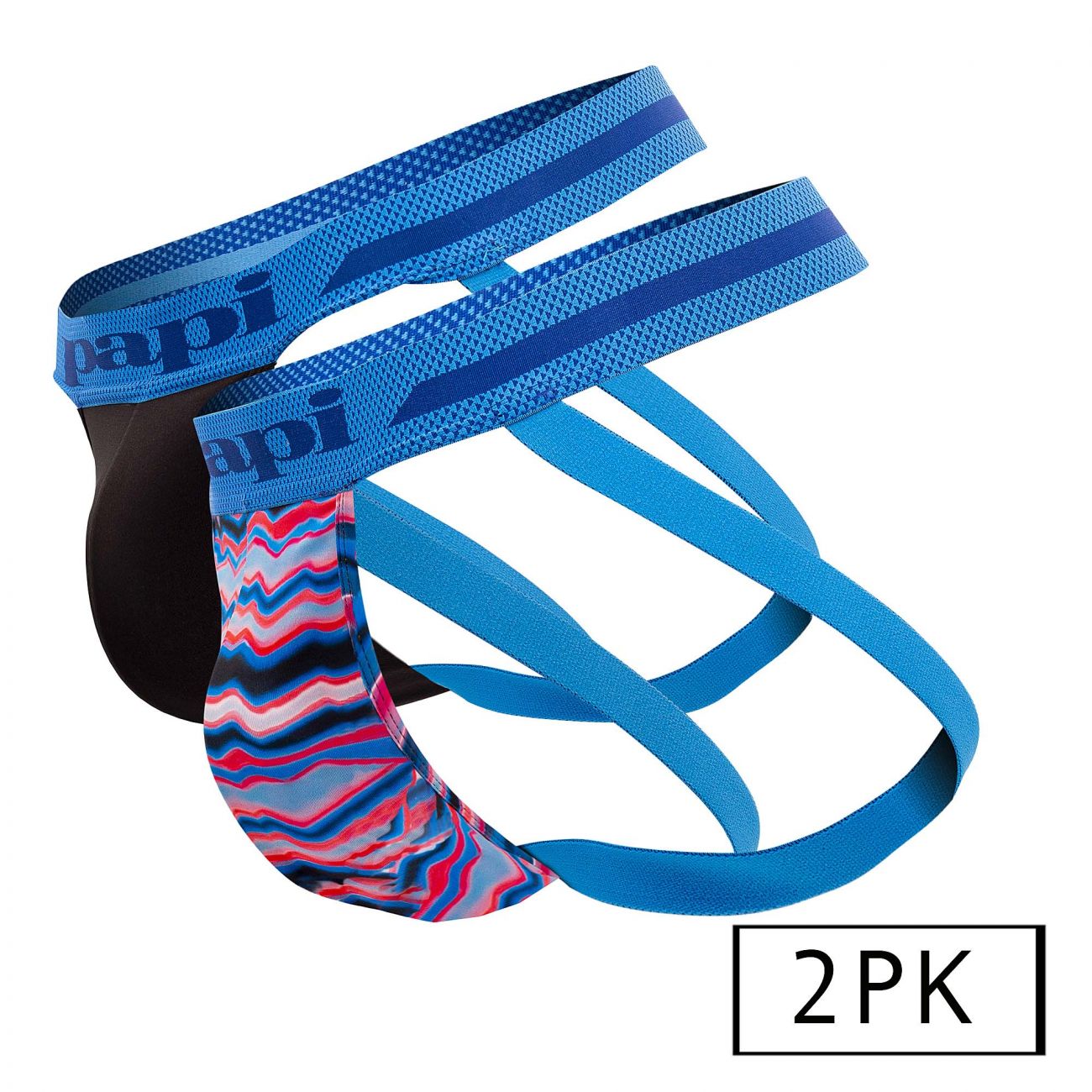 Papi UMPA081 2PK Microflex Jockstrap Waves-Black