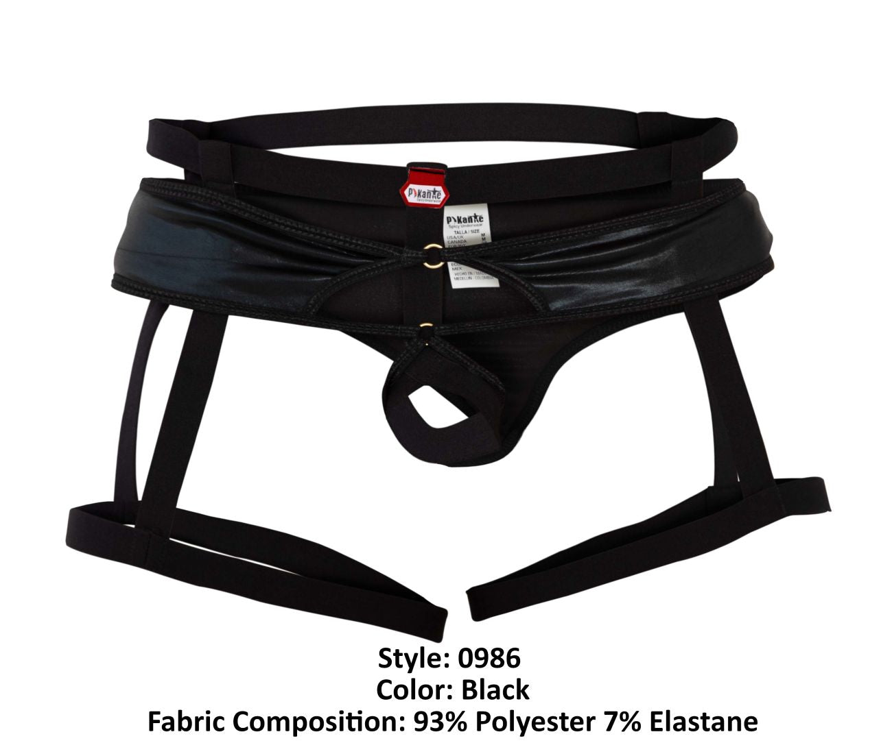 JCSTK - Pikante 0986 Victoria Garter Thongs Black