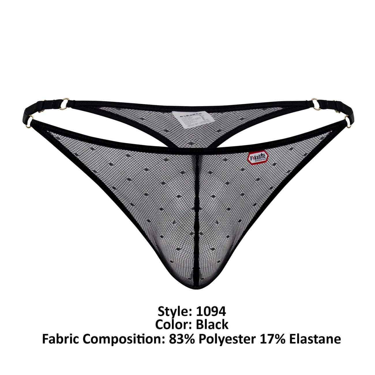JCSTK - Pikante 1094 Oomph Mesh Thongs Black