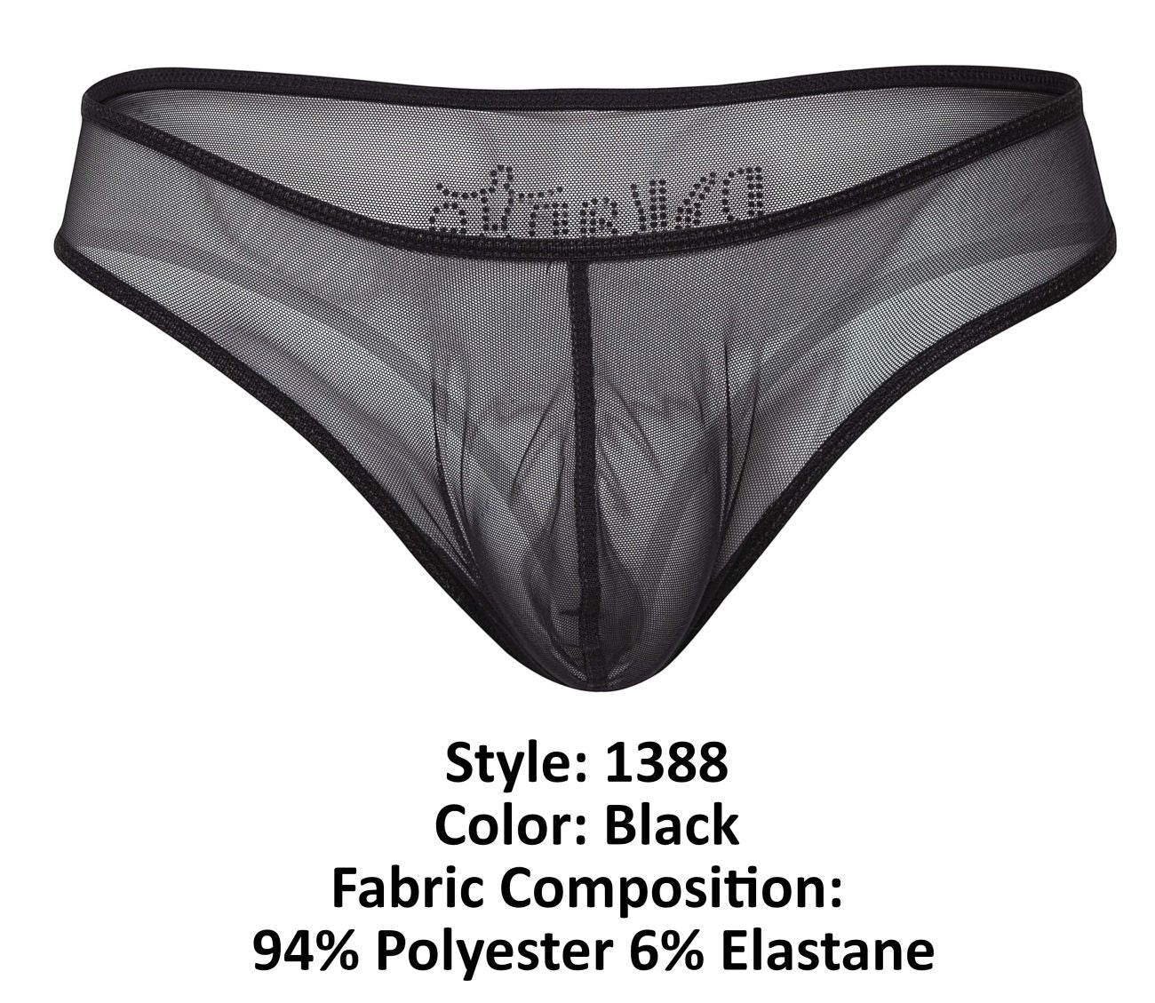 Pikante 1388 Sheer Sense Thongs Black
