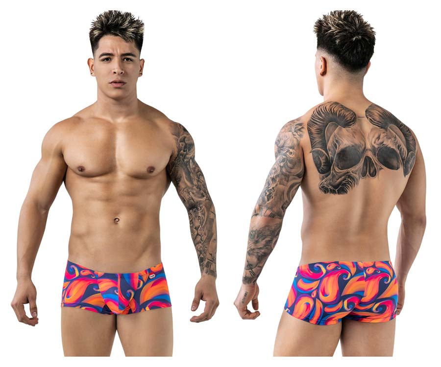 Pikante 1826 Kracent Mens Festive Hot Shorts Trunks Orange Multi