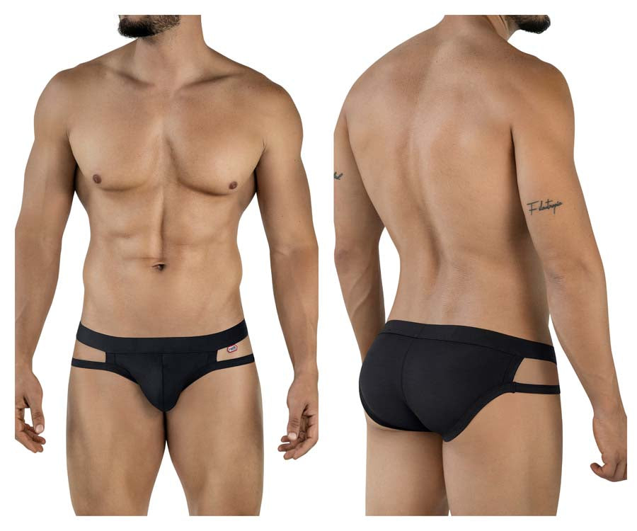 Pikante 2114 Lenox Mens Modern Minimalist Briefs Black