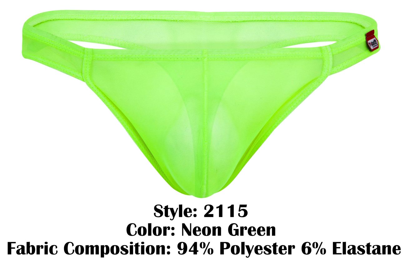 Pikante 2115 Amusing Mens Barley There Thongs Neon Green