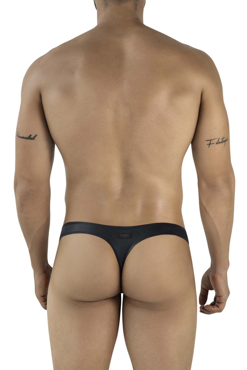 Pikante 2119 Candy Mens Bold Wet-look Thongs Black