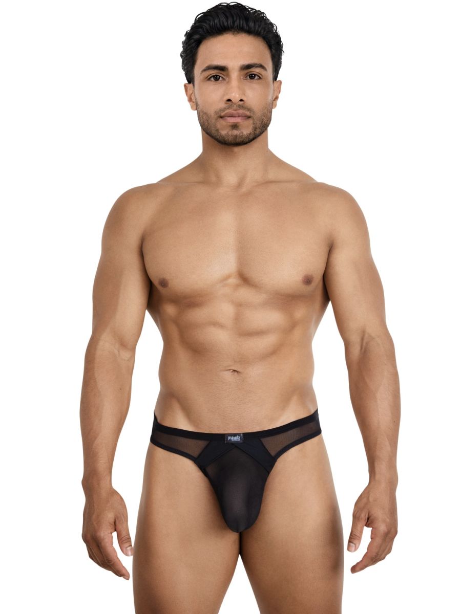 Pikante PIK 26098 Sobek Mens Modern and Sleek Sheer Thongs Black