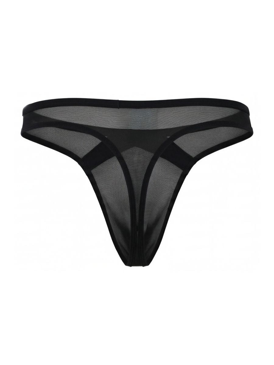 Pikante PIK 26098 Sobek Mens Modern and Sleek Sheer Thongs Black