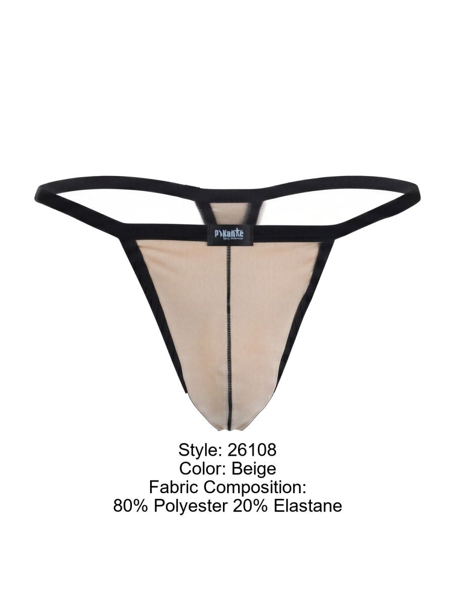 Pikante PIK 26108 Khonsu Mens Barely There Thongs Beige