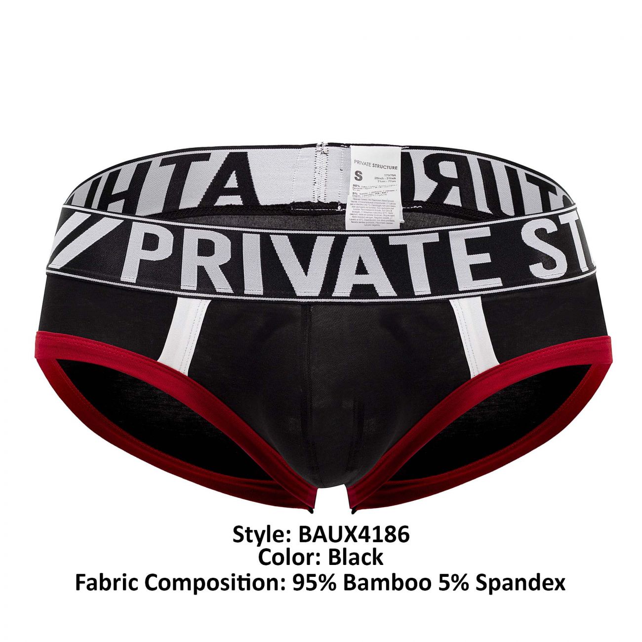 Private Structure BAUX4186 Athlete Mini Briefs Black