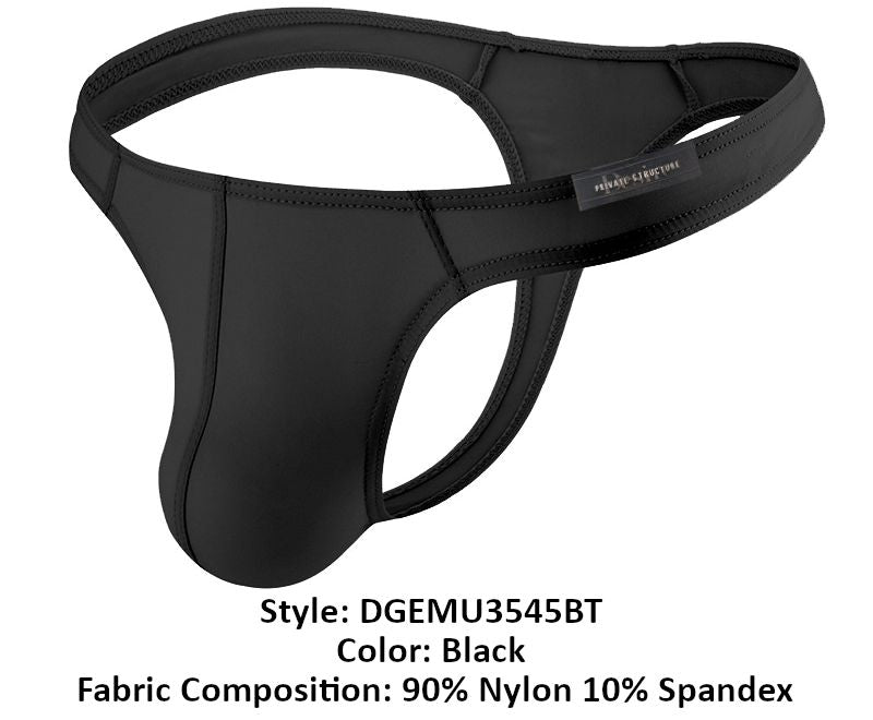 Private Structure DGEMU3545BT Desire Glaze Thong Black