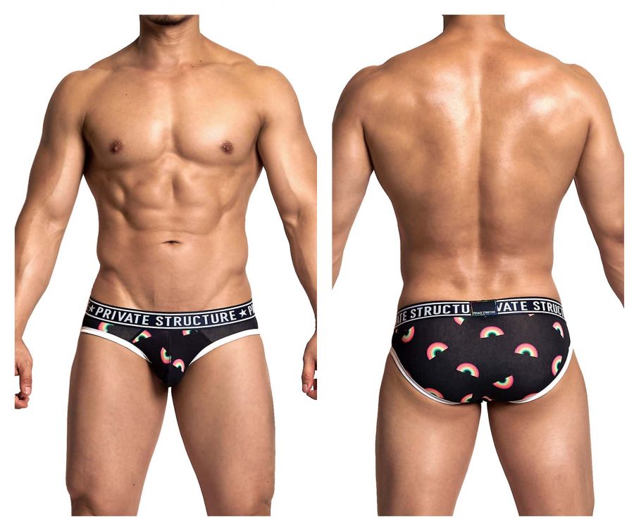 Private Structure EPUX4187 Pride Mini Briefs Black Rainbow