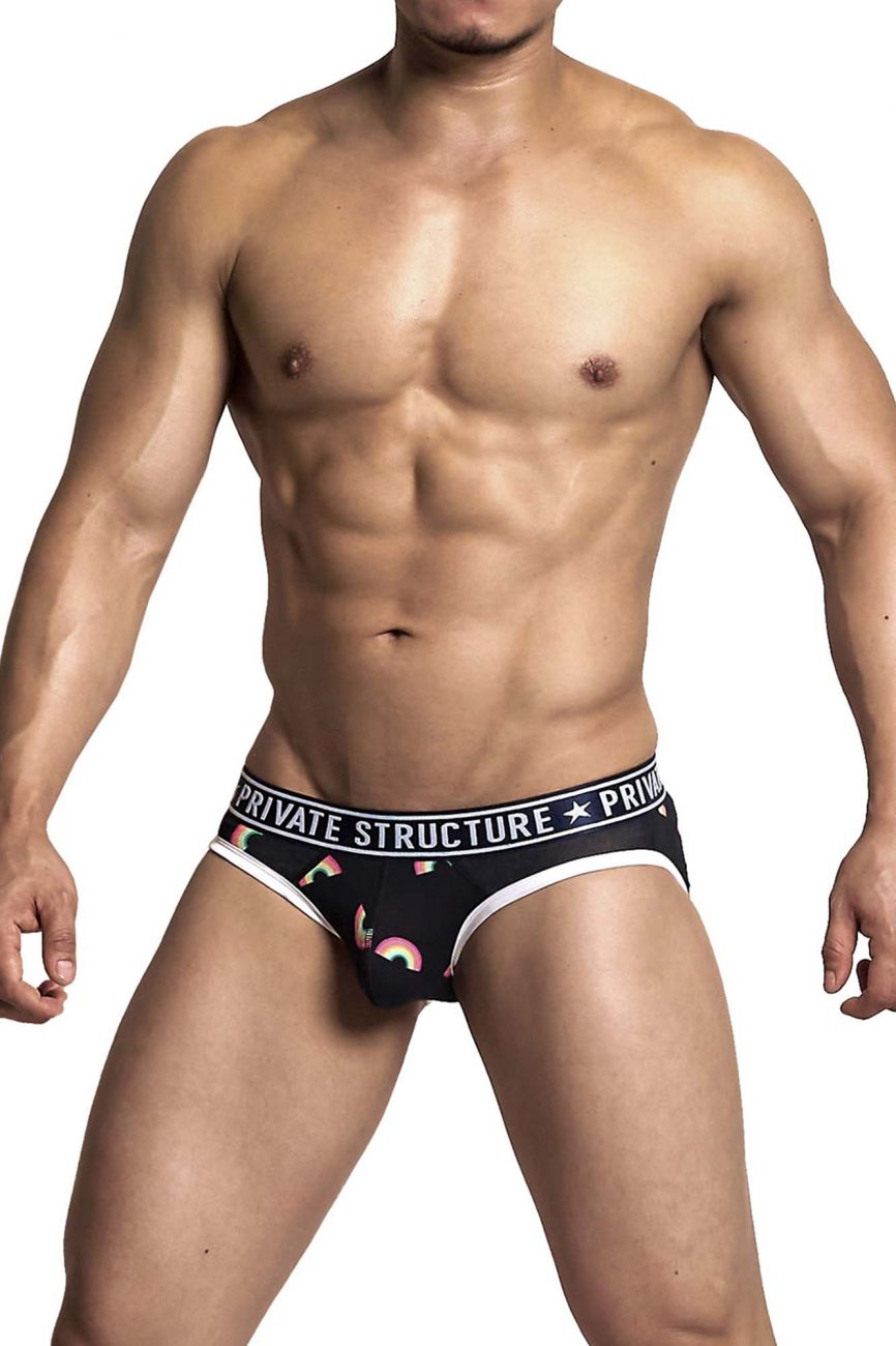 Private Structure EPUX4187 Pride Mini Briefs Black Rainbow