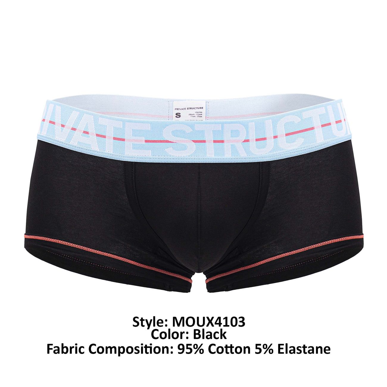 Private Structure MOUX4103 Mo Lite Mid Waist Trunks Black
