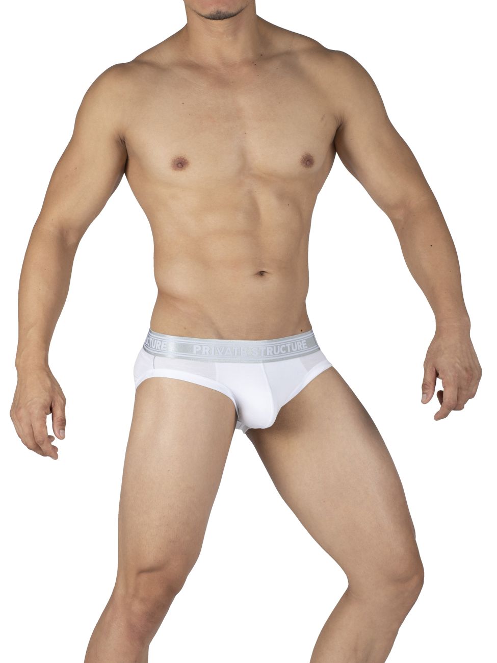 Private Structure PBUT4378 Bamboo Mid Waist Mini Briefs Bright White