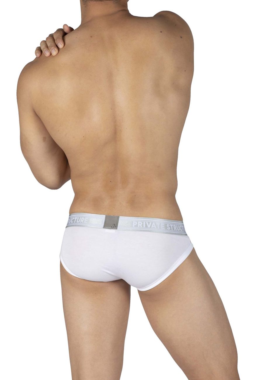 Private Structure PBUT4378 Bamboo Mid Waist Mini Briefs Bright White