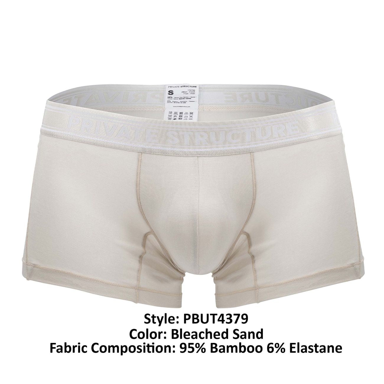 Private Structure PBUT4379 Bamboo Mid Waist Trunks Bleached Sand