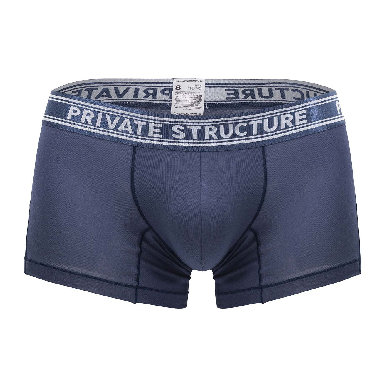 Private Structure PBUT4379 Bamboo Mid Waist Trunks Citadel Blue