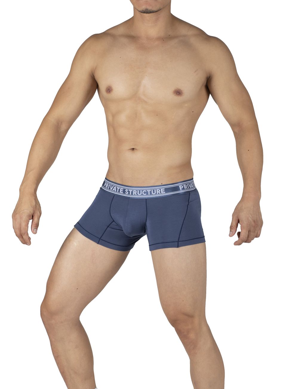 Private Structure PBUT4379 Bamboo Mid Waist Trunks Citadel Blue
