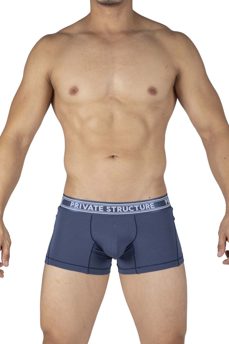 Private Structure PBUT4379 Bamboo Mid Waist Trunks Citadel Blue