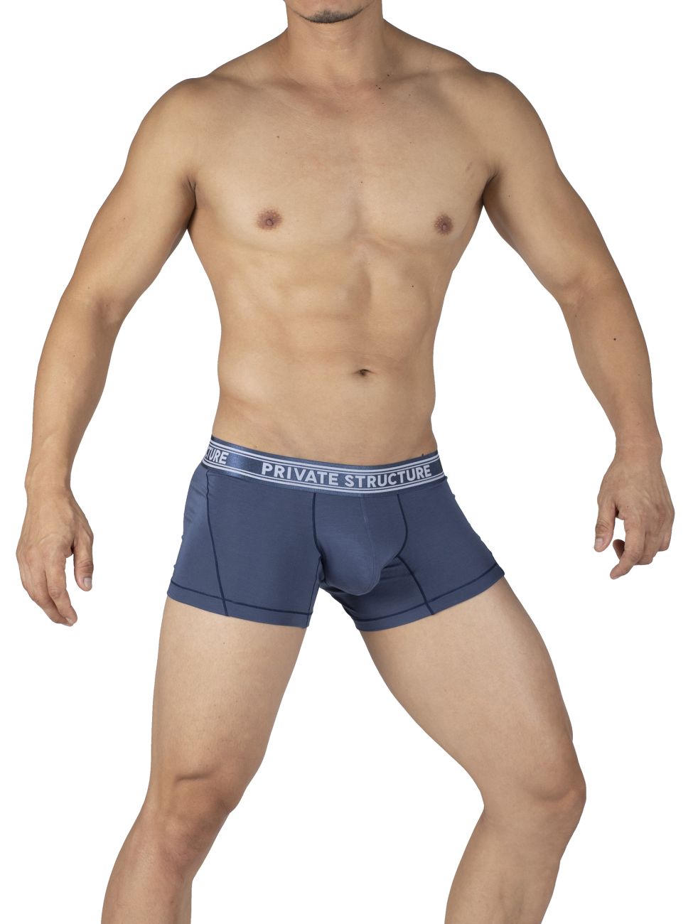 Private Structure PBUT4379 Bamboo Mid Waist Trunks Citadel Blue