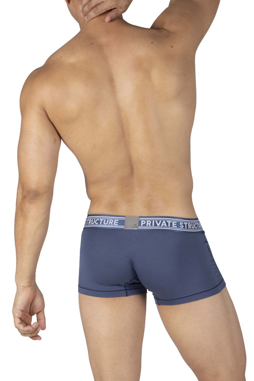 Private Structure PBUT4379 Bamboo Mid Waist Trunks Citadel Blue