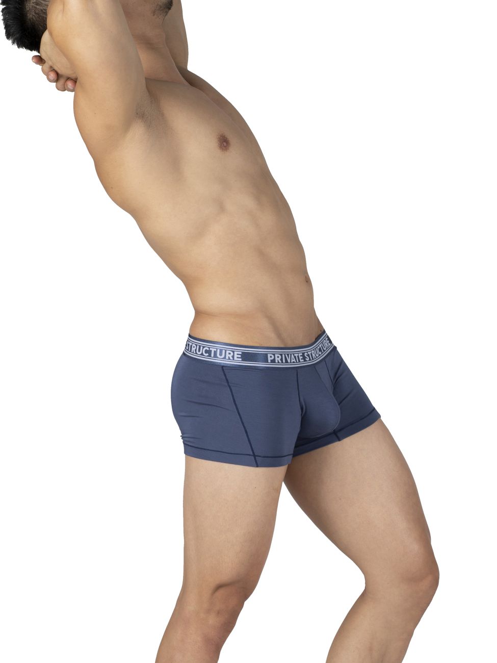 Private Structure PBUT4379 Bamboo Mid Waist Trunks Citadel Blue