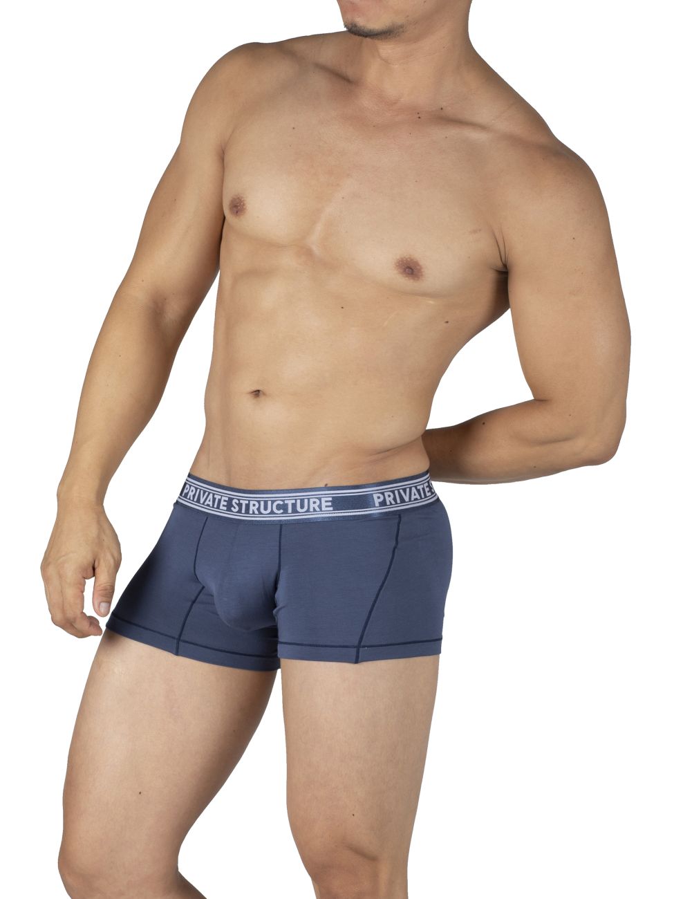Private Structure PBUT4379 Bamboo Mid Waist Trunks Citadel Blue