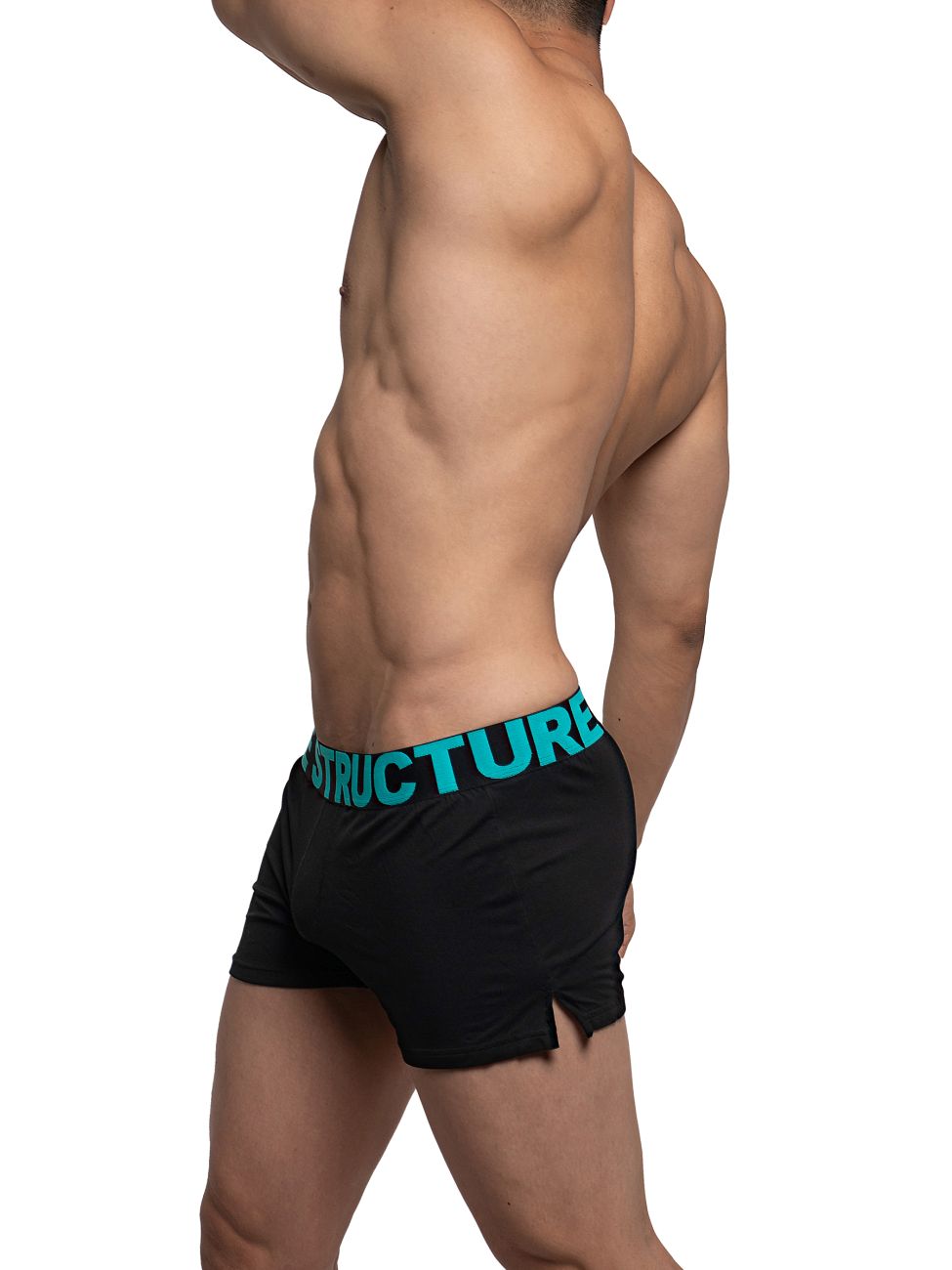 Private Structure PMUX4183 Modality Lounge Shorts Black Turquoise