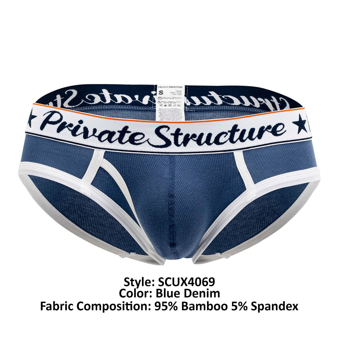Private Structure SCUX4069 Classic Mini Briefs Blue Denim