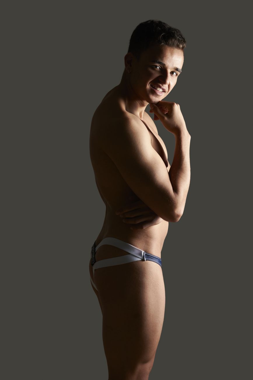 Roger Smuth RS018 Male Strappy Back Jockstrap Blue
