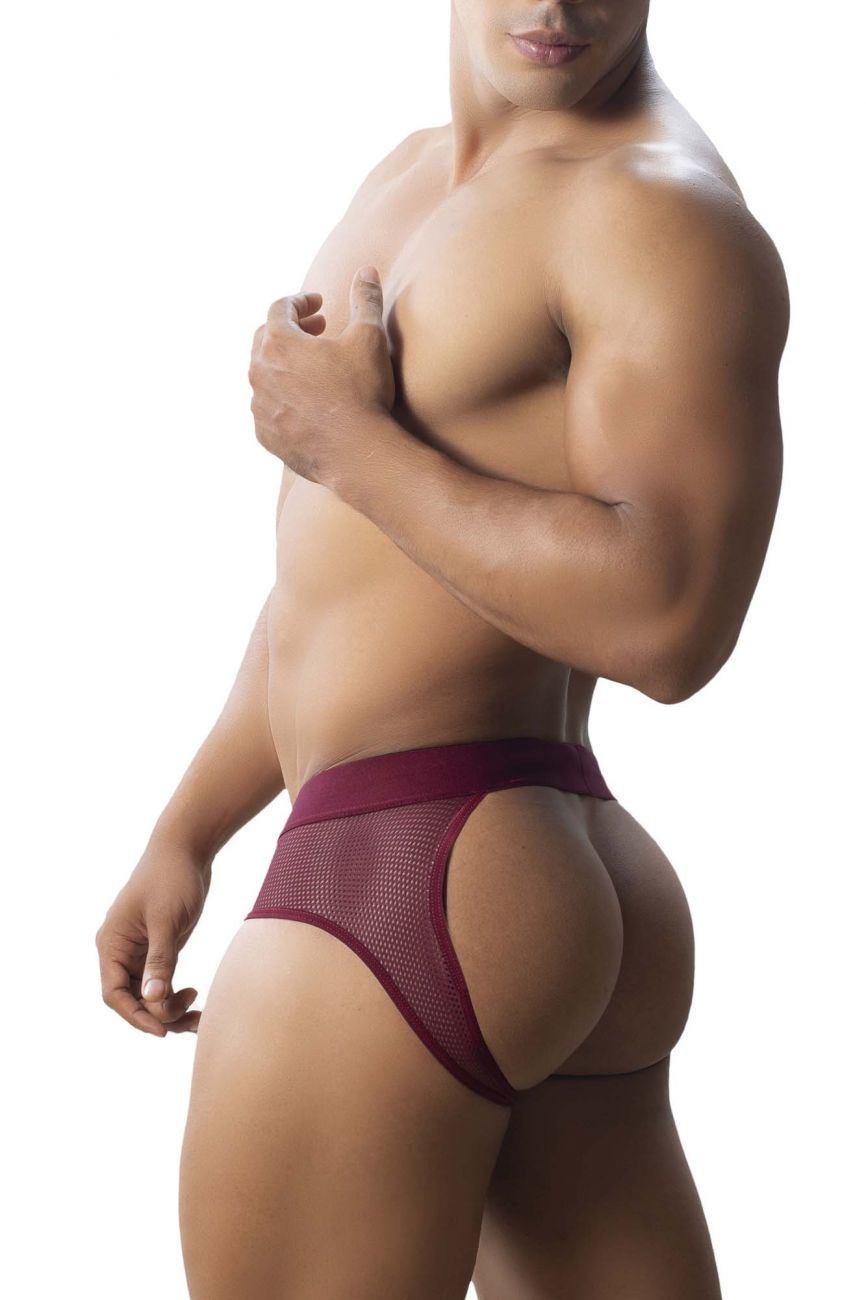 Roger Smuth RS039 Mens Underwear Jockstrap Burgundy