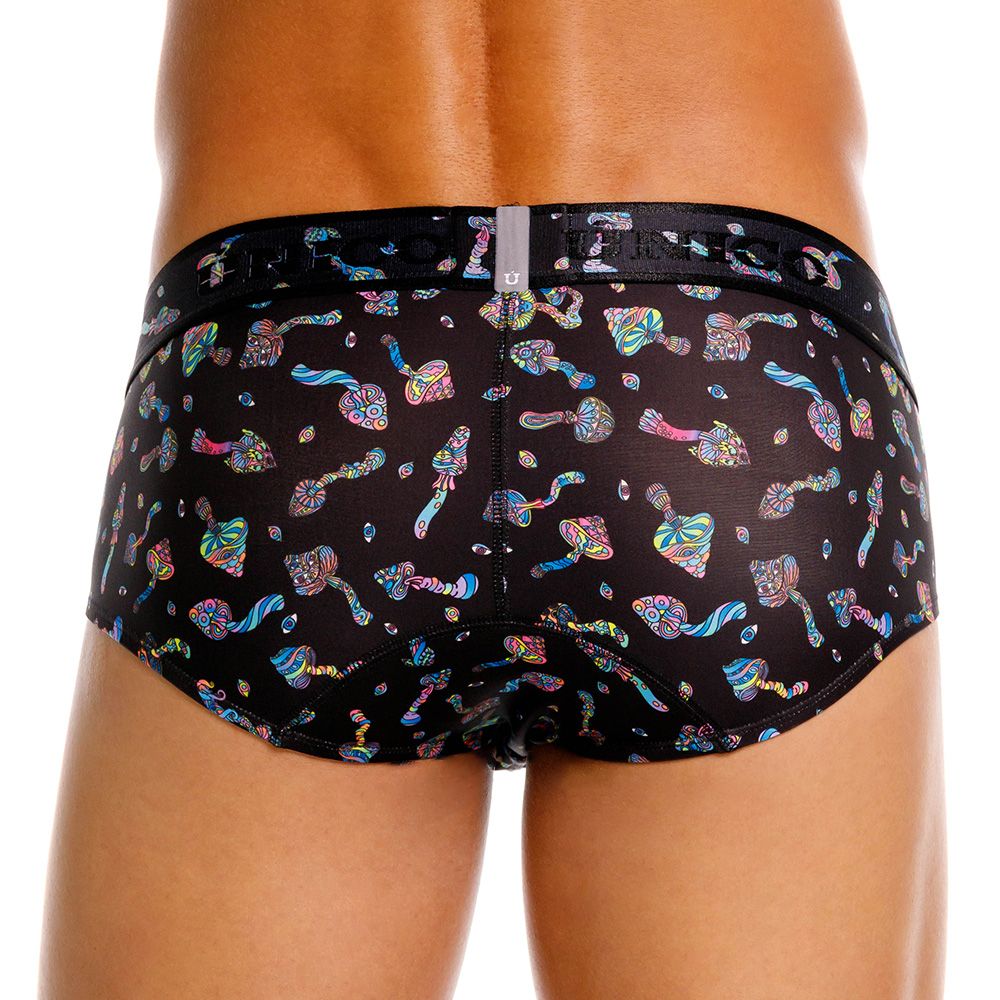 Unico 25060101103 Hongos Mens Snug Fit Briefs Black Print Plus Sizes