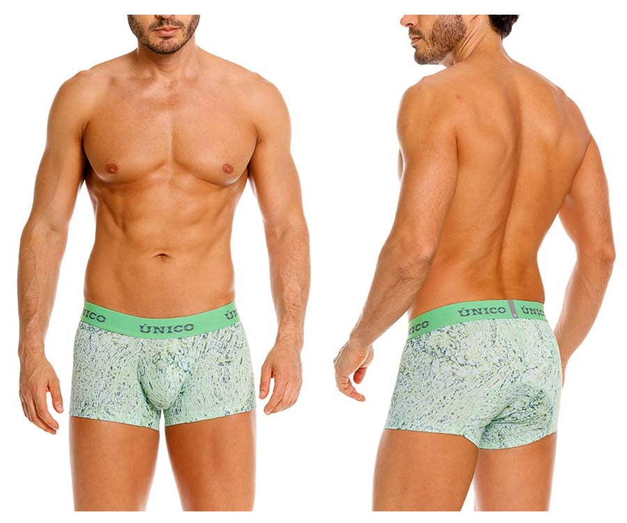 Unico 26020100115 Hunos Mens Clean Sporty Trunks Green Plus Sizes