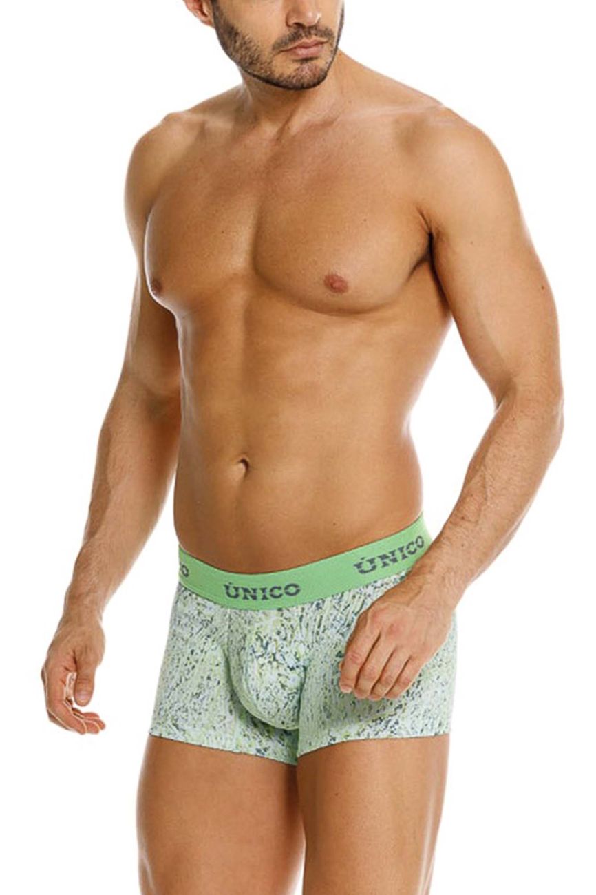 Unico 26020100115 Hunos Mens Clean Sporty Trunks Green Plus Sizes
