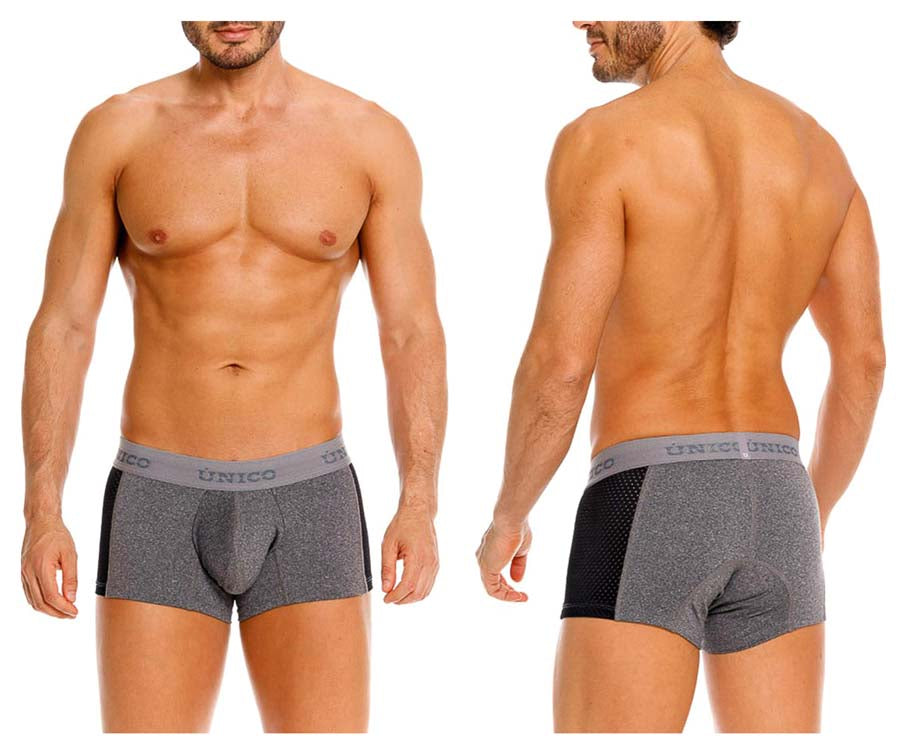 Unico 26020100121 Brio Male Power Up Your Everyday Trunks Gray  Plus Sizes