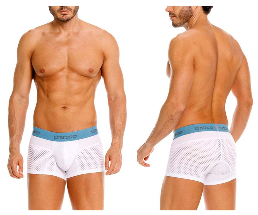 Unico 26020100122 Mens Stay Cool & Fresh Sedoso Trunks White Plus Sizes