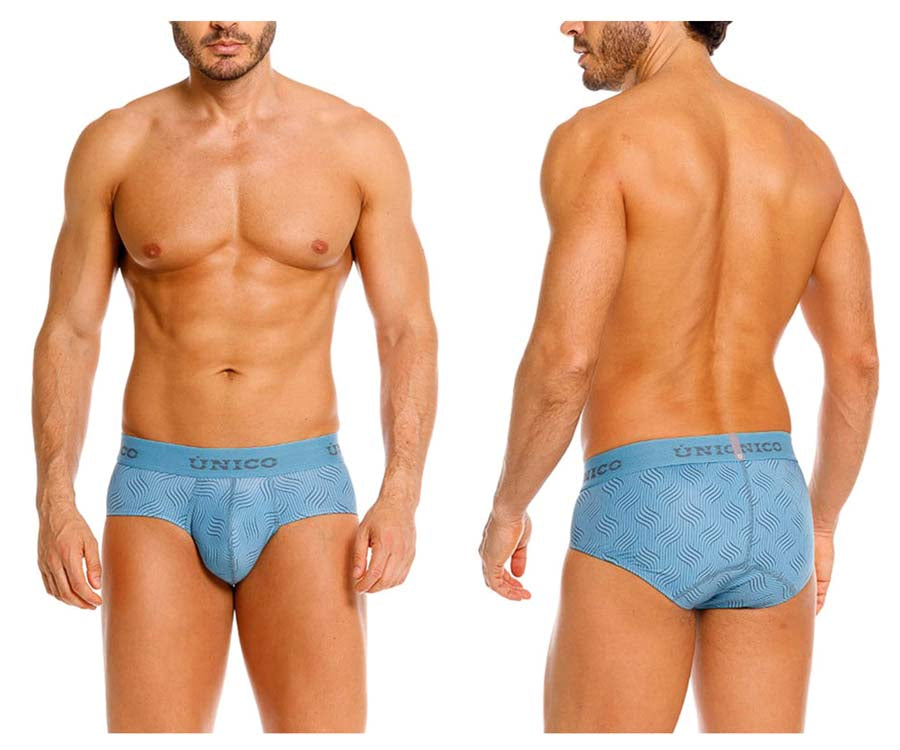 Unico 26020101111 Lenoso Mens Modern Comfortable Briefs Blue