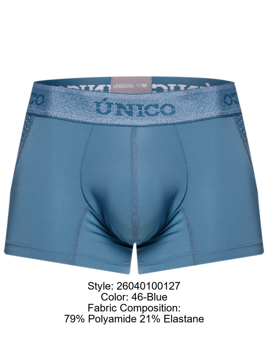 Unico 26040100127 Classic Trunks - Premium Athletic Comfort Blue Plus Sizes
