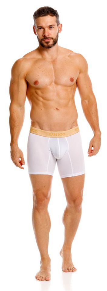 Unico 26040100225 Amber Boxer Briefs - Premium Comfort and Sophistication White Plus Sizes