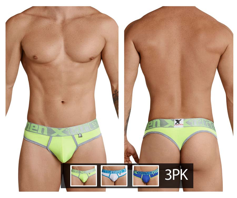 Xtremen 91031-3 3PK Piping Thongs Green-White-Blue