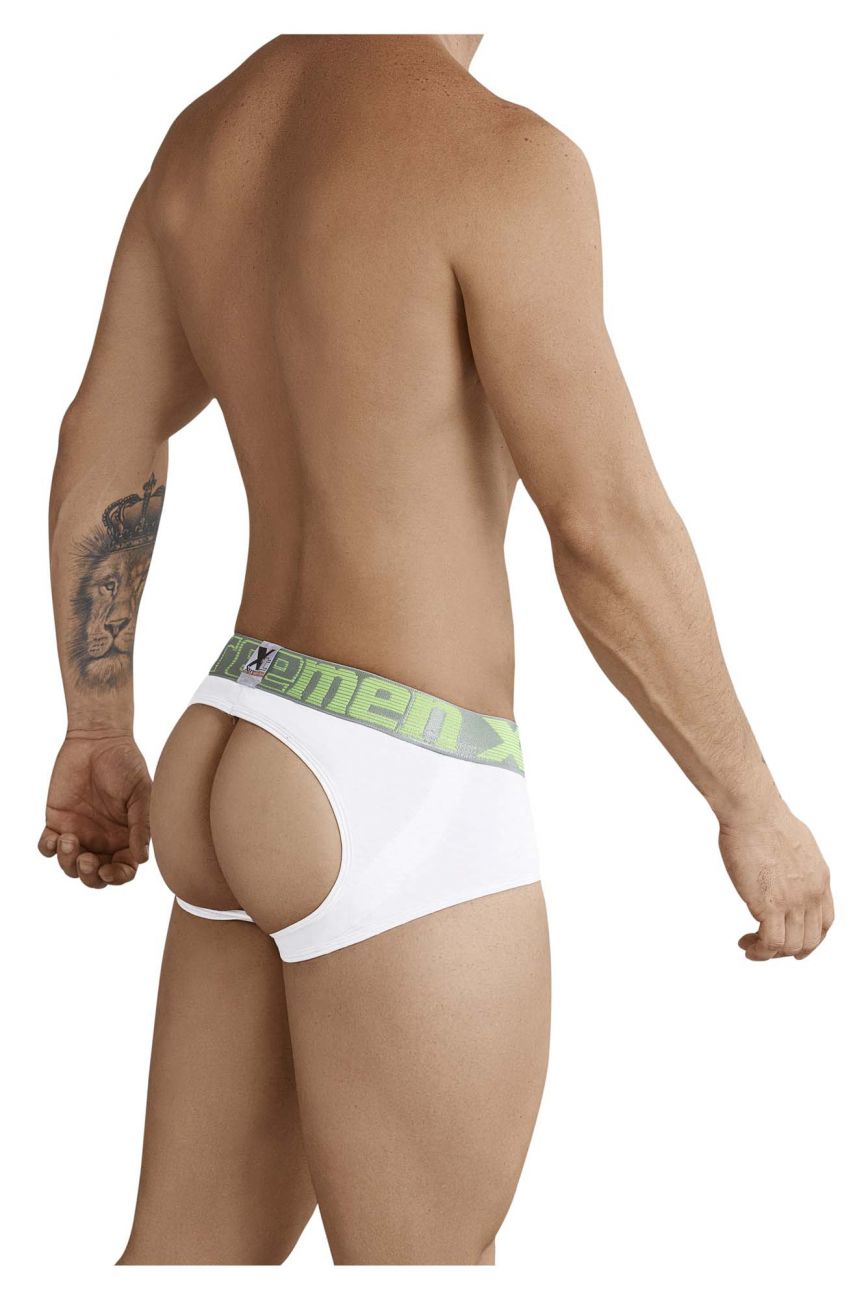 Xtremen 91032 Butt lifter Jockstrap White-Silver