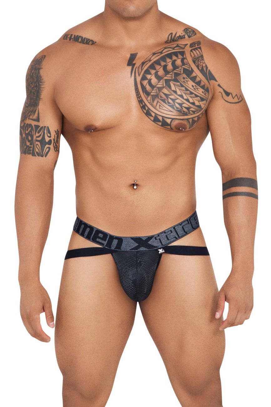 Xtremen 91128 Snake print Jockstrap Black