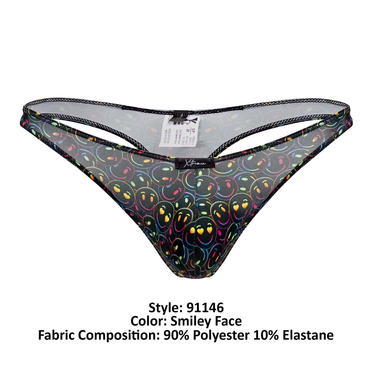 Xtremen 91146 Printed Microfiber Thongs Smiley Face